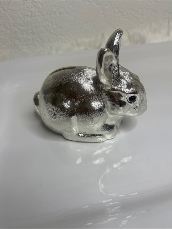 Reed & Barton Other - Reed & Barton Shiny Silver Bunny Coin Bank
